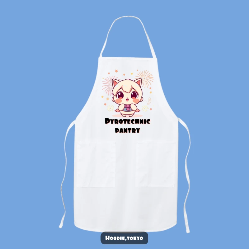 Funny Apron: Kawaii Fireworks Watcher, Kitchen Fun, Hilarious Gift