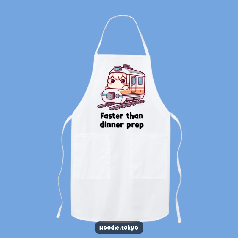 Funny Bullet Train Kawaii Apron: Determined Chef Cooking Gift for Fun