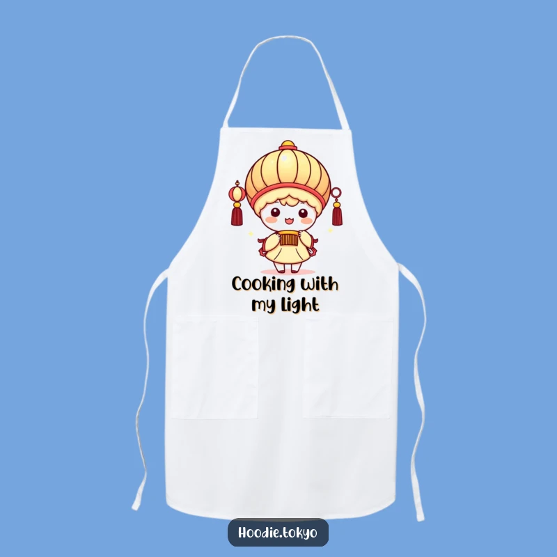 Funny Kawaii Lantern Apron: Cook with Joy from This Beaming Character - A Funny Gift