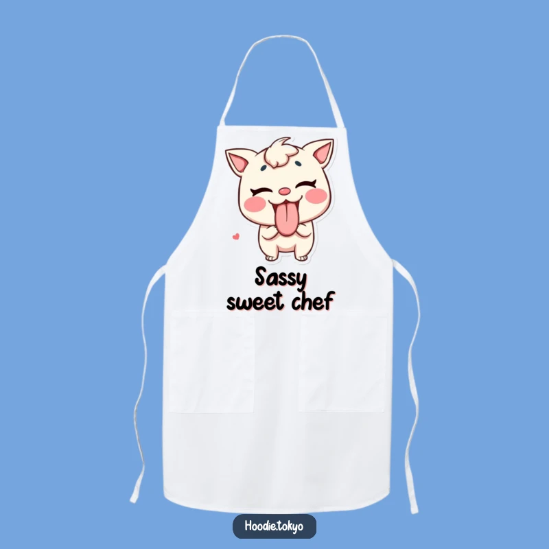 Funny Tongue Out Apron: Mischievous Cook Wear, Playful Humorous Kitchen Gift