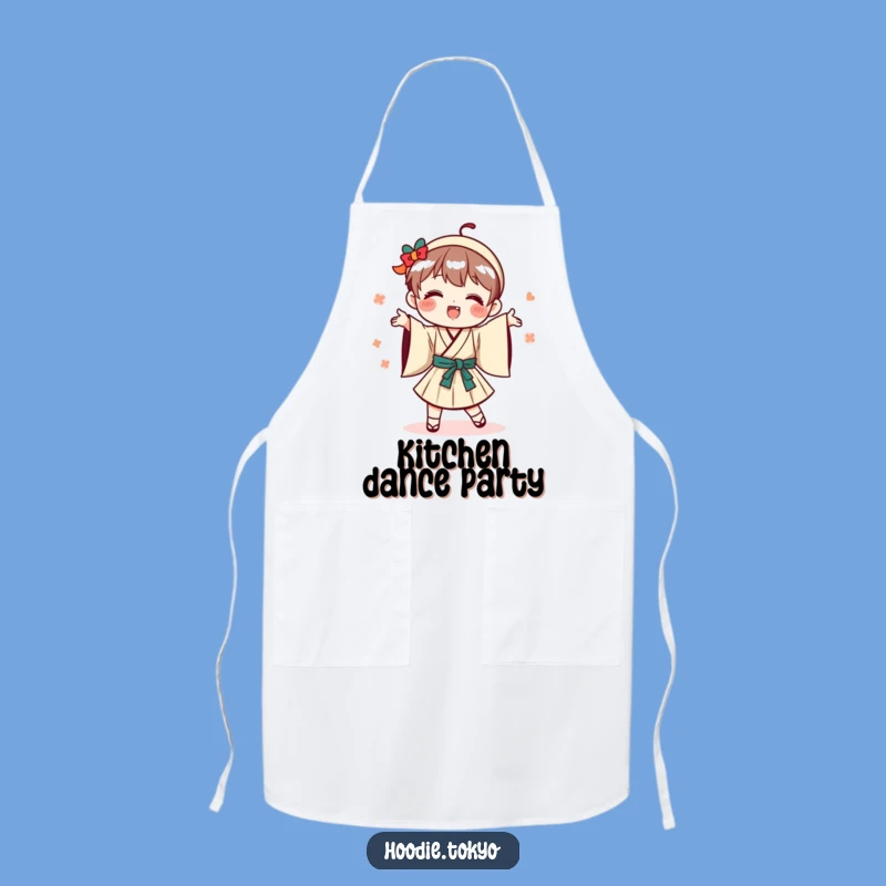 Funny Playful Japanese Character Apron, Dance Through Cooking Fun