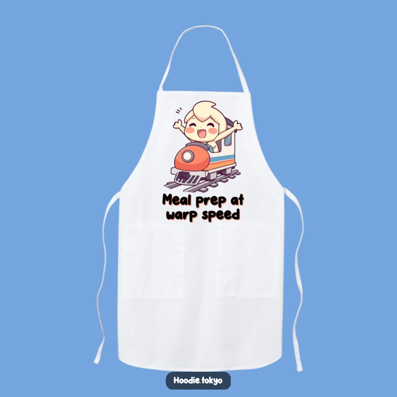 Funny Bullet Train Apron - Happy Chef Character, Kitchen Fun Gift!