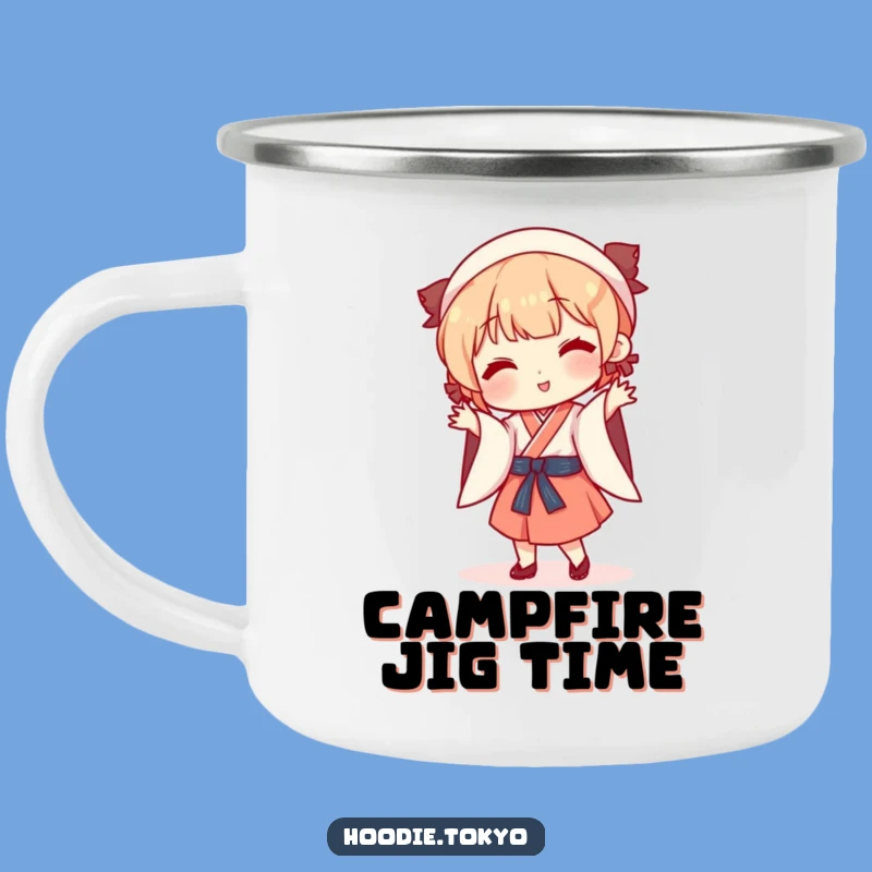 Funny Japanese Dance Camping Mug: Outdoor Fun with Silly Character - Perfect Funny Gift