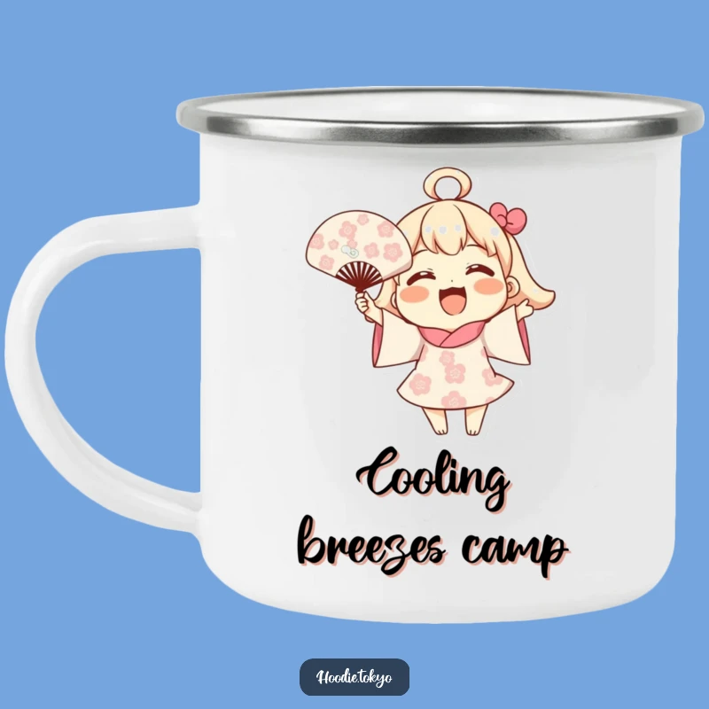 Funny Blooming Fan Camping Mug: Joyful Character Cup, Cheerful Outdoor Gift