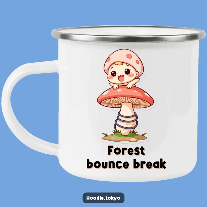 Funny Bouncing Mushroom Camping Mug - Outdoor Energy, Rugged Funny Gift