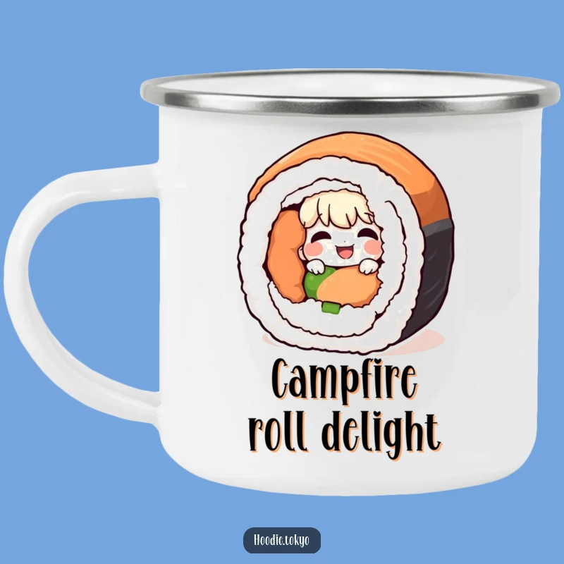Funny Giggling Sushi Camping Mug - Outdoor Foodie Fun, Peek-a-Boo Gift