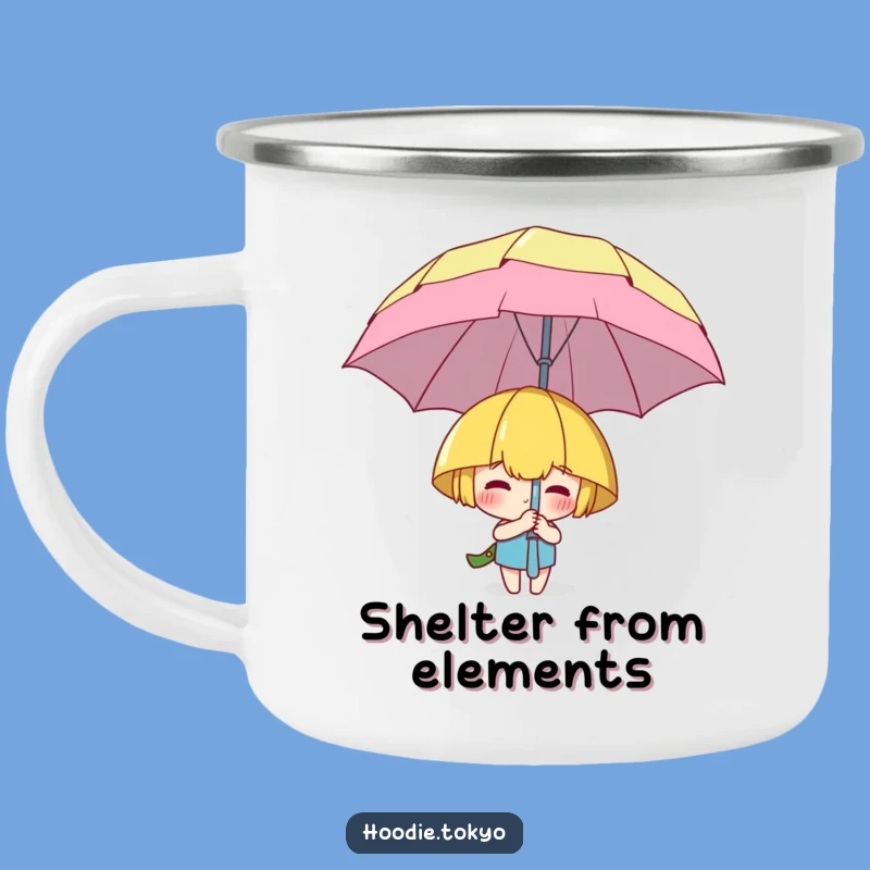 Funny Hiding Character Camping Mug - Outdoor Playfulness, Rugged Funny Gift