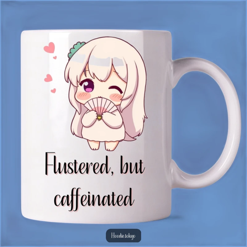 Funny Shy Fan Mug: Blushing Character Gift for Awkward Coffee Lovers