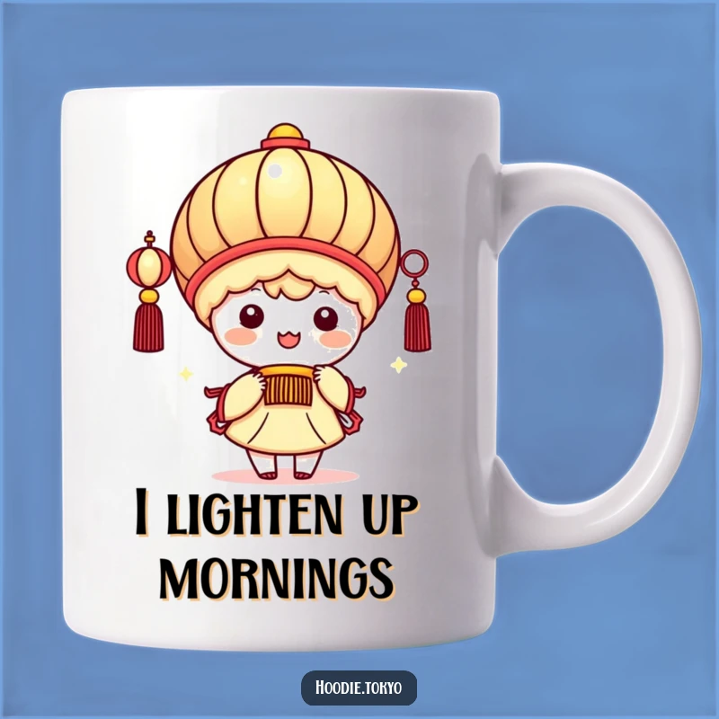 Funny Kawaii Lantern Mug: A Brightly Beaming Character for Your Perfect Funny Gift