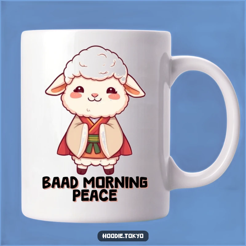 Funny Sheep Kimono Mug - Graceful Bows and Funny Morning Brews
