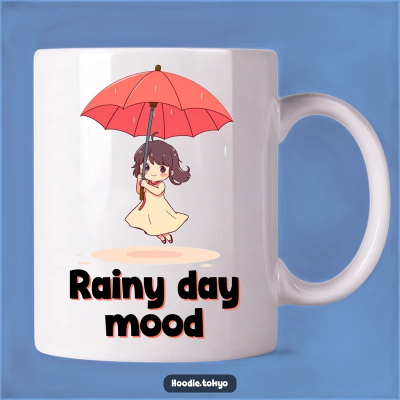 Funny Rainy Day Dancer Mug: Red Umbrella Joy, A Perfect Funny Gift for Smiles
