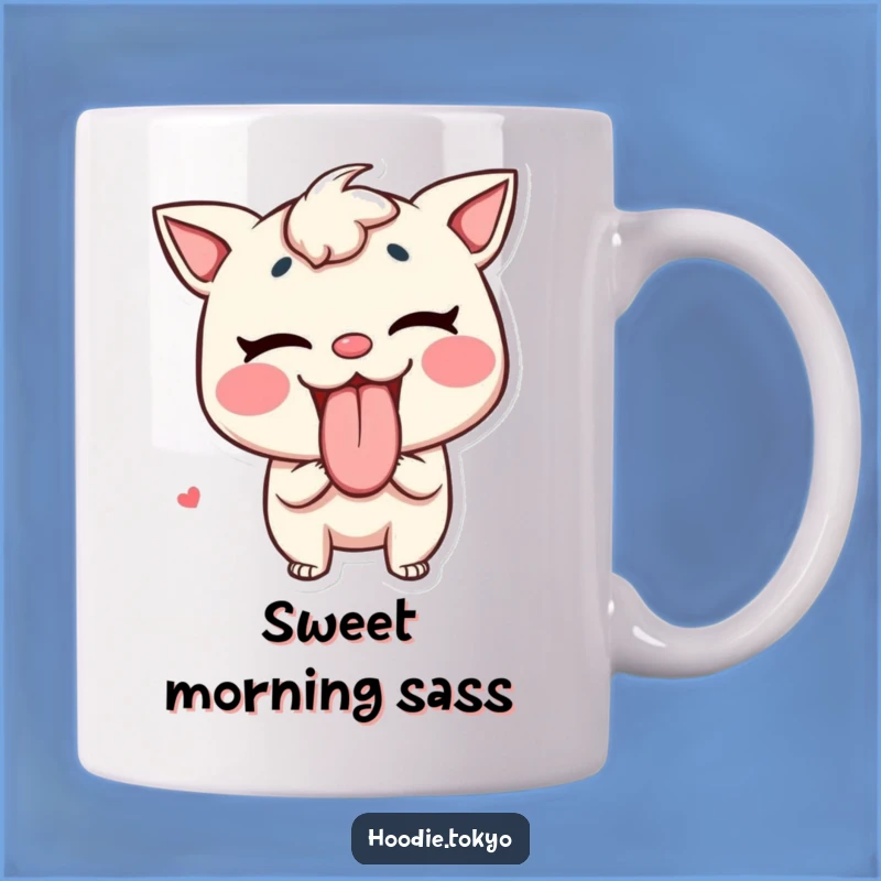 Funny Tongue Out Mug: Mischievous Character Candy Fun, Playful Humorous Gift