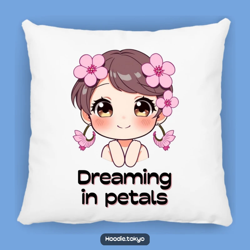 Funny Cherry Blossom Earrings Pillow - Soft Sparkle Cushion, Cheerful Gift