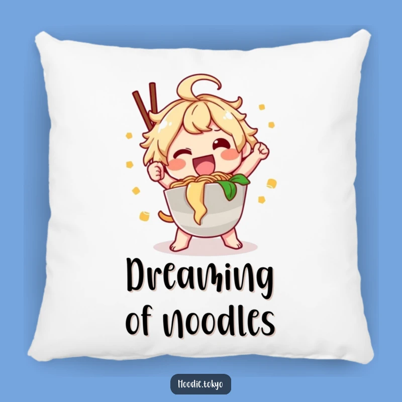 Cuddly Ramen Kawaii Pillow: Funny Happy Character Comfort Gift