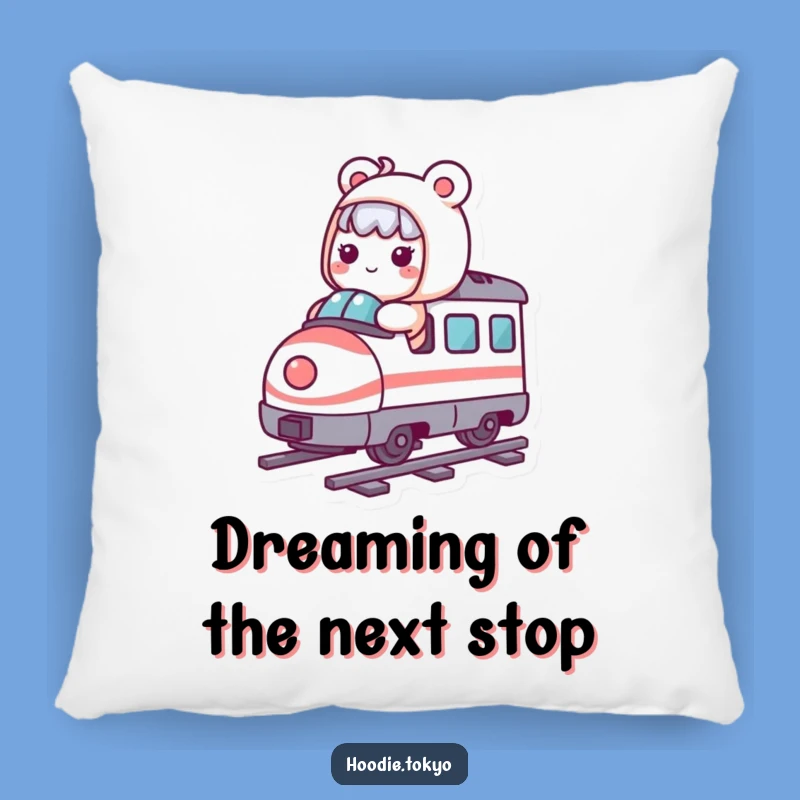 Funny Pillow: Kawaii Character's Bullet Train Ride, Comfy and Hilarious Decor