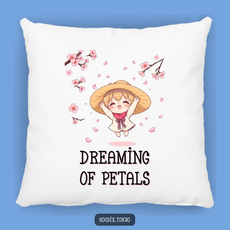 Kawaii Cherry Blossom Catcher Funny Pillow - Cozy Petal Comfort Accent
