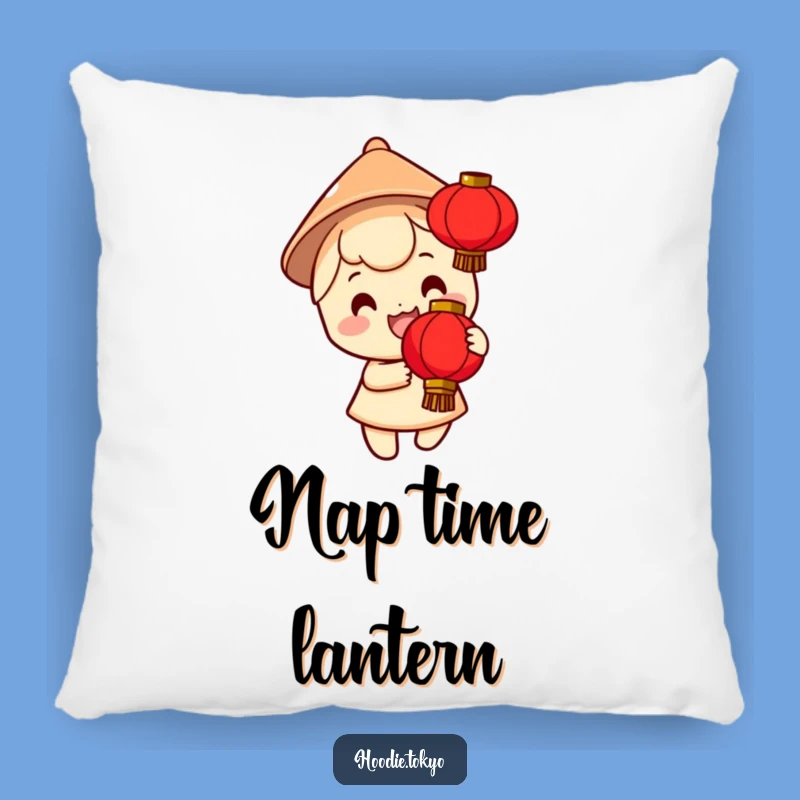 Festive Lantern Buddy Funny Pillow - Cozy Hat Comfort
