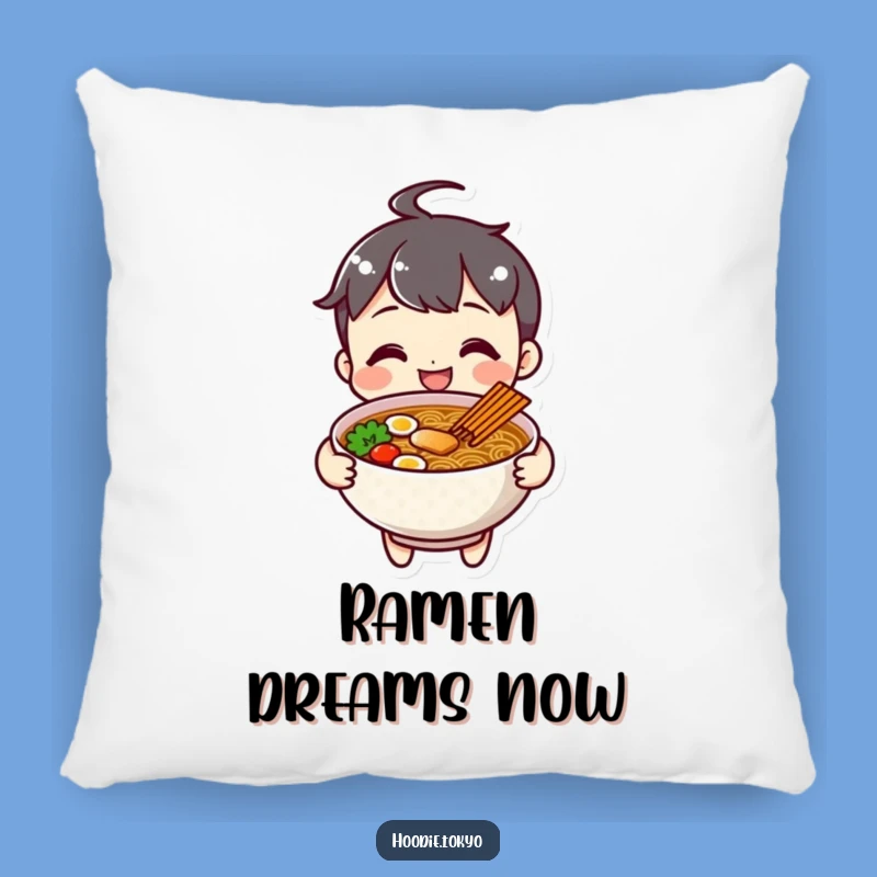 Funny Cheerful Ramen Character Pillow, Cozy Noodle Comfort