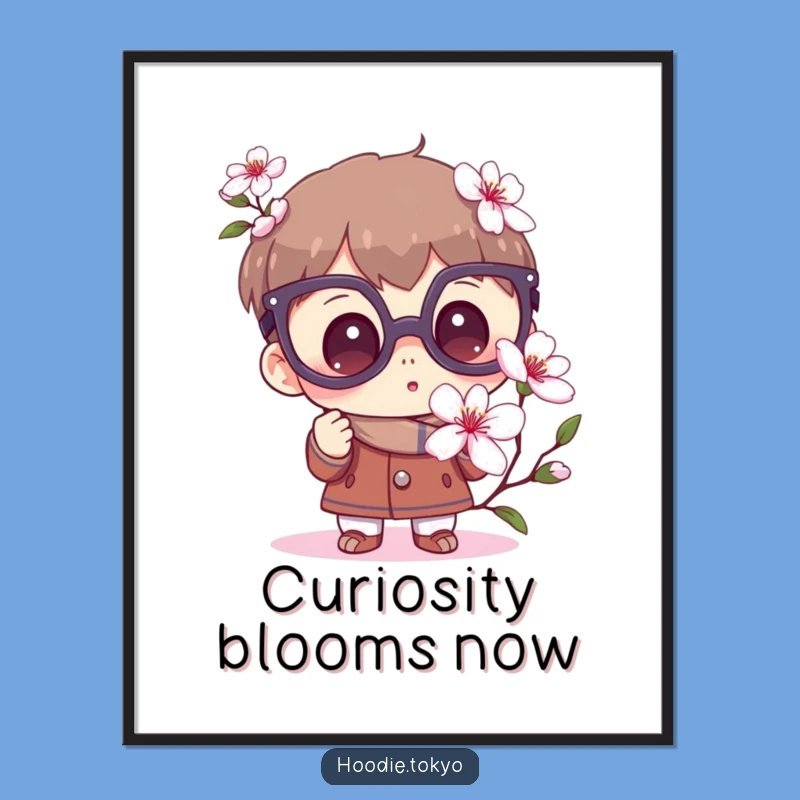 Funny Curious Digital Art: Wondering Character Print for Walls