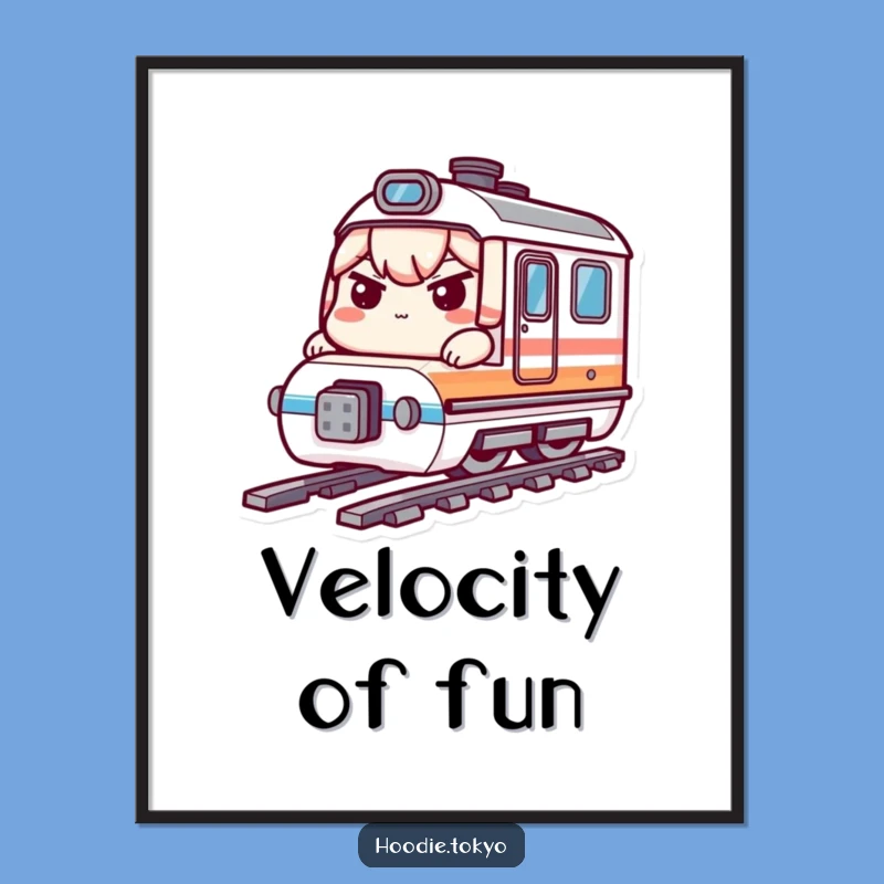 Downloadable Bullet Train Kawaii Art: Funny Determined Rider Print Gift