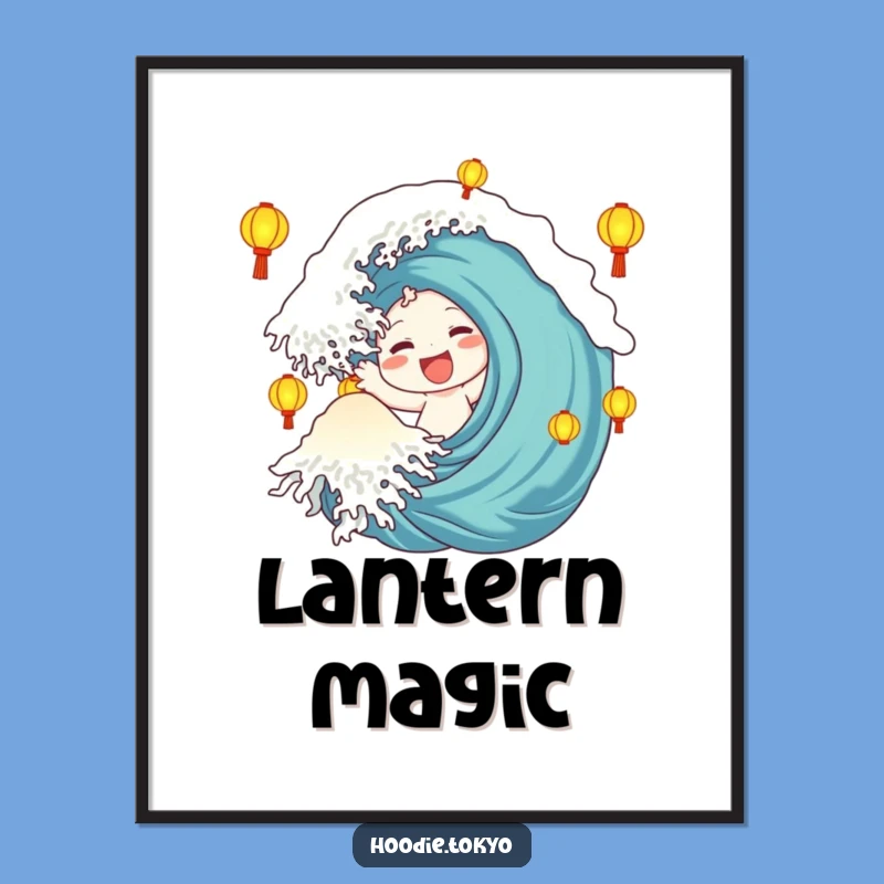Funny Lantern Wave Art Print: Glowing Wishes, A Perfect Festive Funny Gift