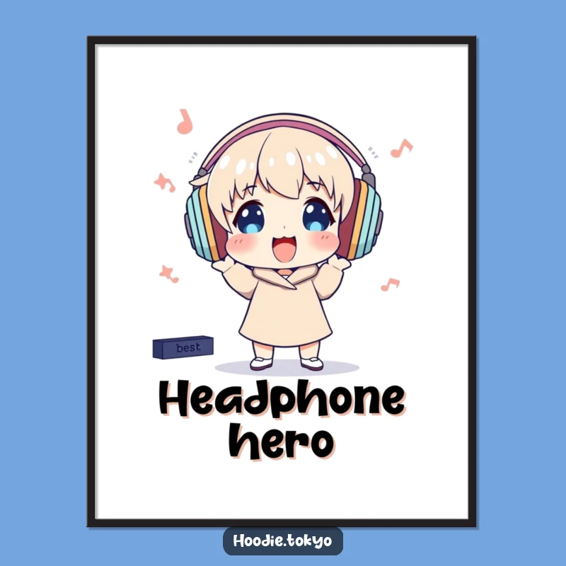 Funny Music Lover Art Print: Headphone Vibes, A Perfect Energetic Funny Gift