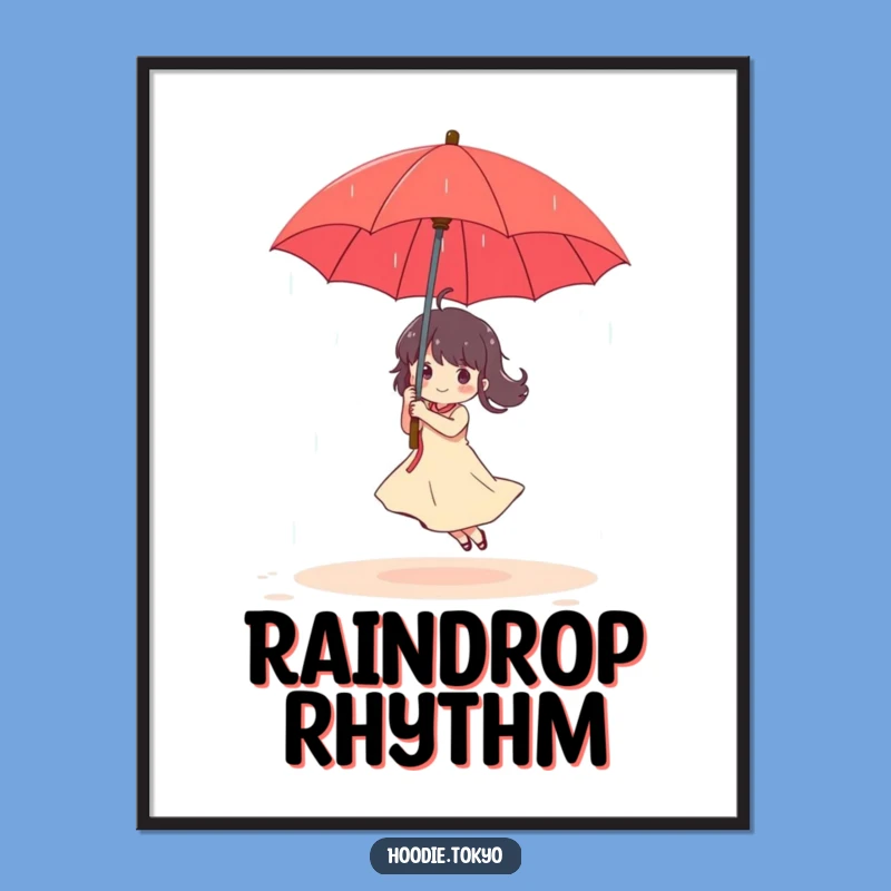 Funny Rainy Day Dancer Art Print: Red Umbrella Bliss, A Perfect Funny Gift