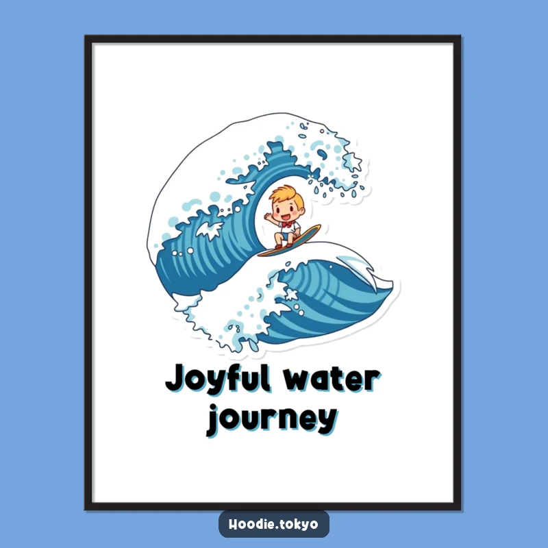 Funny Surfing Character Digital Art - Instant Ocean Vibe, Unique Funny Gift