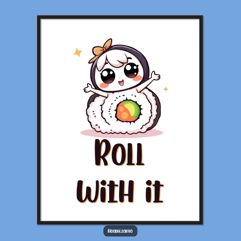 Funny Kawaii Sushi Dancer Digital Art A Hilarious Instant Download Gift