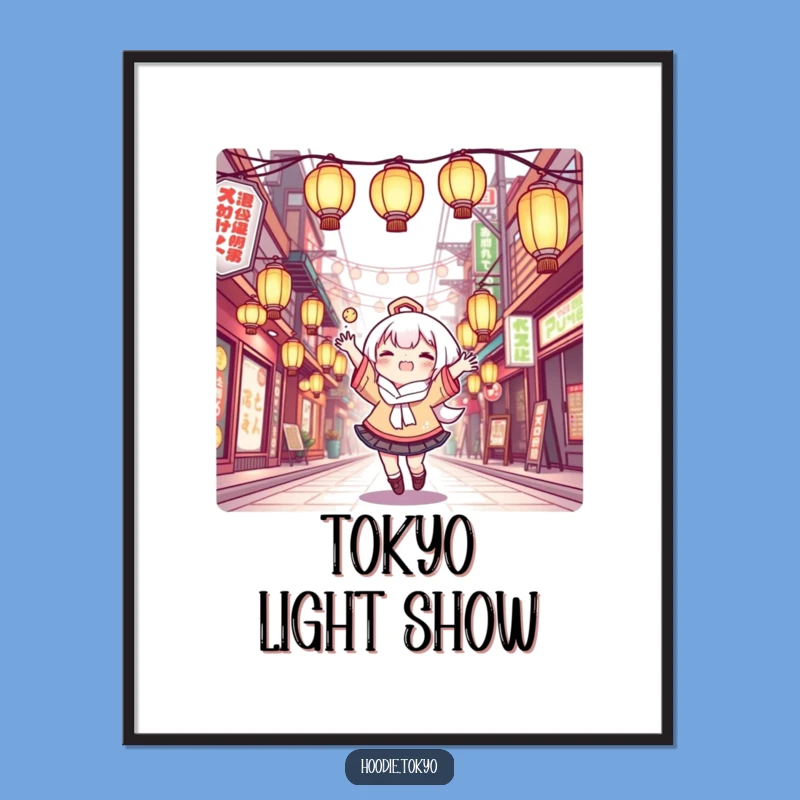 Funny Kawaii Tokyo Digital Art: Instant Lantern Joy for Walls!