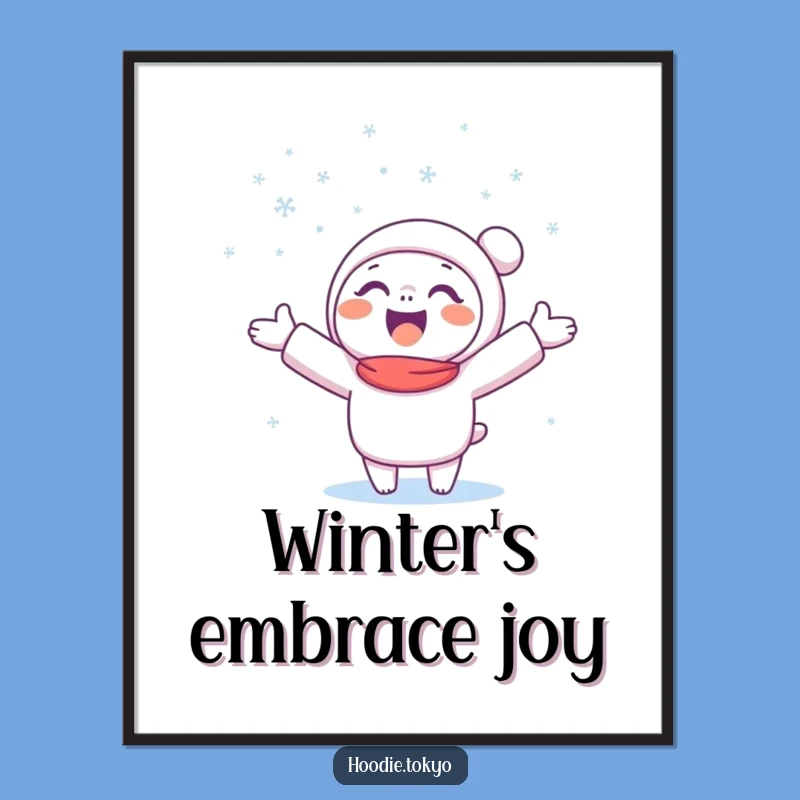 Funny Snow Catcher Digital Art: Winter Character Image, Instant Funny Gift