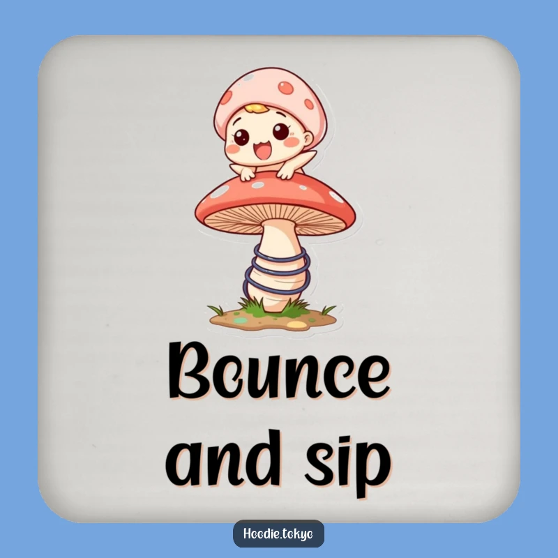 Funny Bouncing Mushroom Coaster - Protect Drinks with Joy, Unique Gift