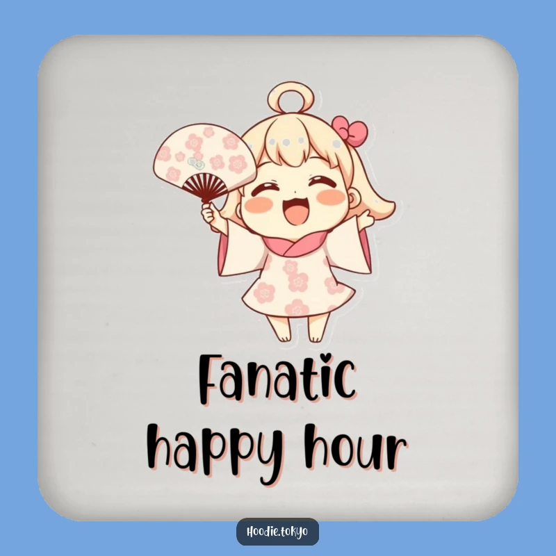 Funny Blooming Fan Coaster: Joyful Pattern Protector, Cheerful Humorous Decor