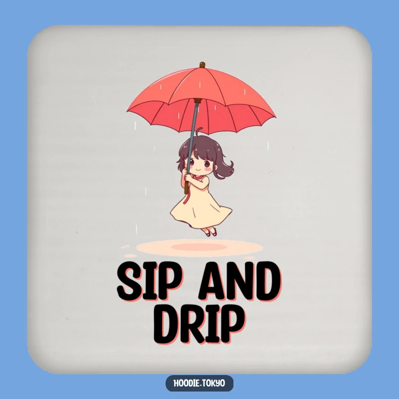 Funny Rainy Day Dancer Coaster: Protect Surfaces with Cheerful Art, A Funny Gift