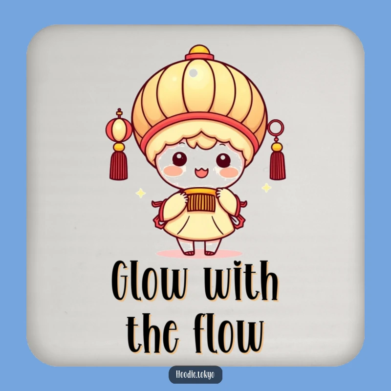 Funny Kawaii Lantern Coasters: Protect Surfaces with a Beaming Character - A Funny Gift