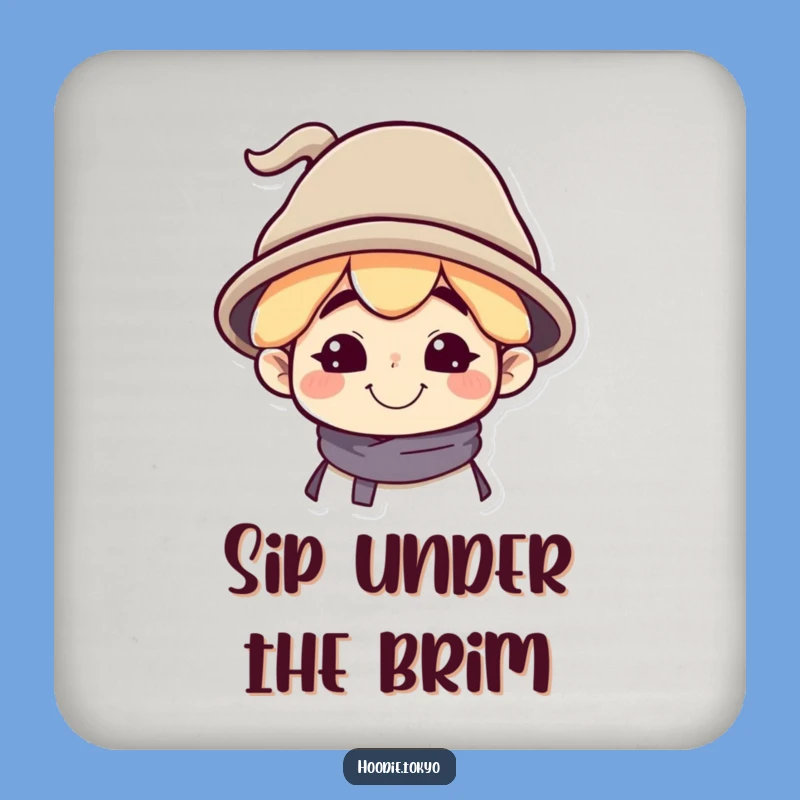 Quirky Sip Funny Coaster - Silly Grin Hat Protection