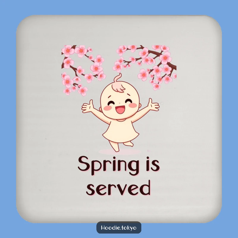 Funny Cherry Blossom Dancer Coaster - Joyful Table Protector, Unique Gift