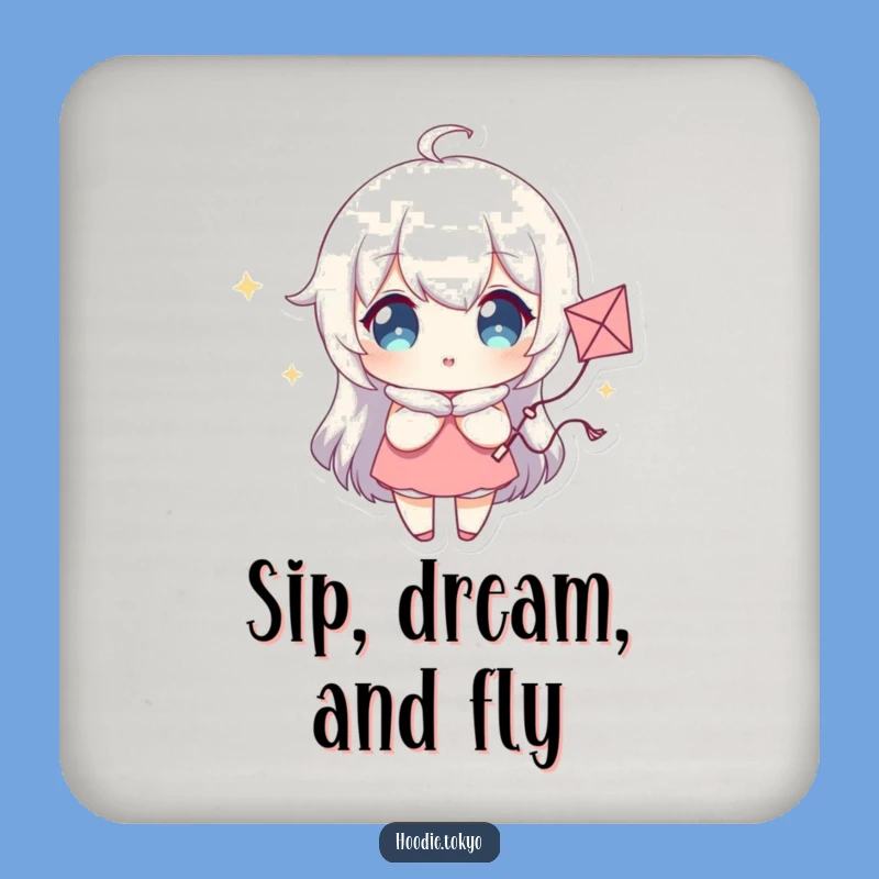 Whimsical Sip Funny Coaster - Sparkling Kite Protection