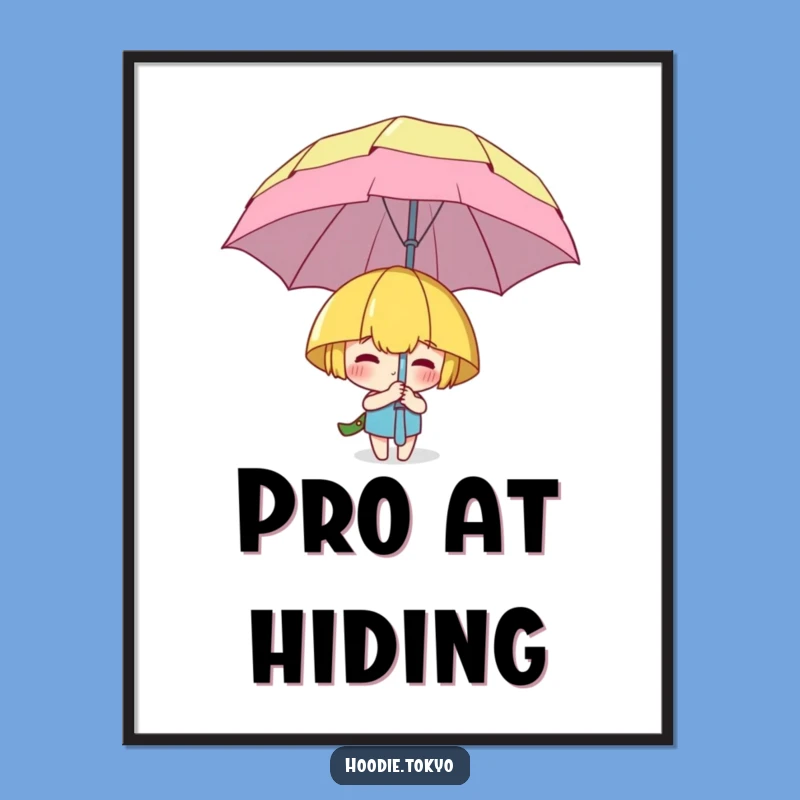 Funny Hiding Character Poster - Whimsical Wall Art, Unique Funny Gift