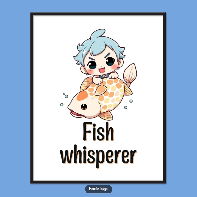 Funny Koi Fish Rider Poster: Determined Grin Inspires Laughter, A Perfect Funny Gift