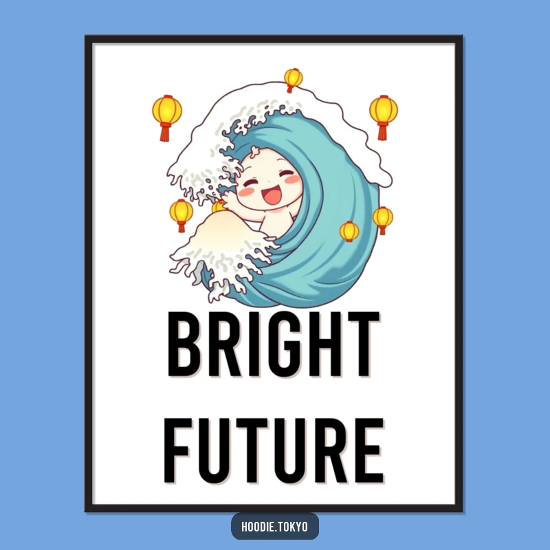 Funny Lantern Wave Poster: Glowing Greetings, A Perfect Art Piece Funny Gift