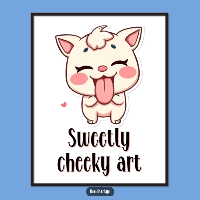 Funny Tongue Out Poster: Mischievous Character Art, Playful Humorous Wall Decor