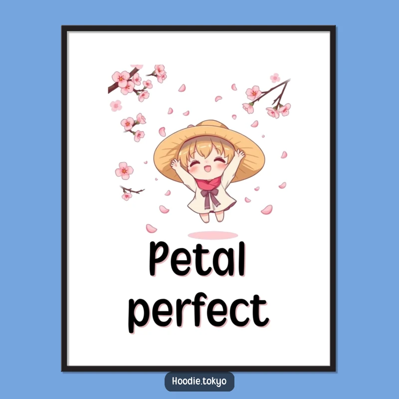 Kawaii Cherry Blossom Catcher Funny Poster - Adorable Petal Art Print
