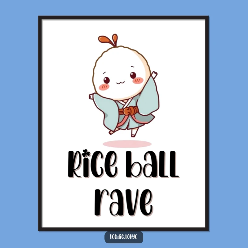 Funny Rice Ball Kimono Poster - Adorn Walls with Tiny Character Charm