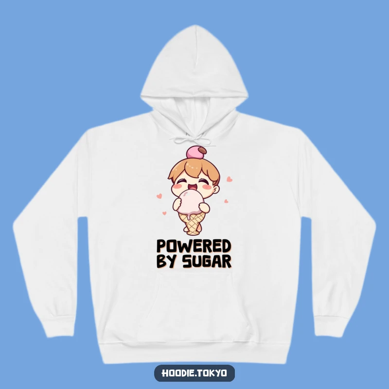 Cozy Funny Kawaii Ice Cream Hoodie - Cheerful Character Warm Treat Lover Gift