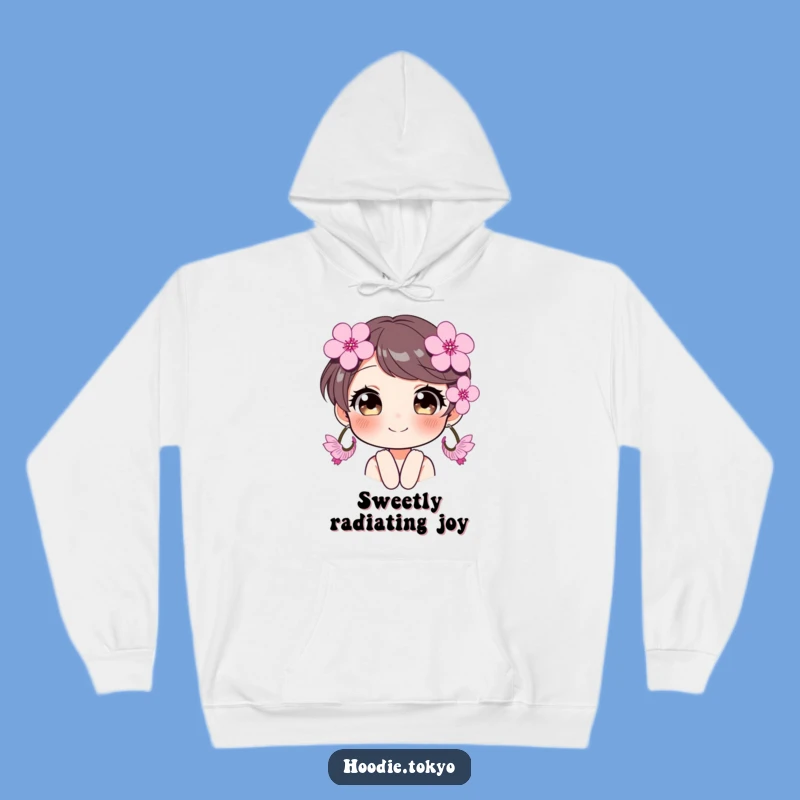 Funny Sparkling Blossom Hoodie - Cozy Character, Cherry Blossom Earrings Gift
