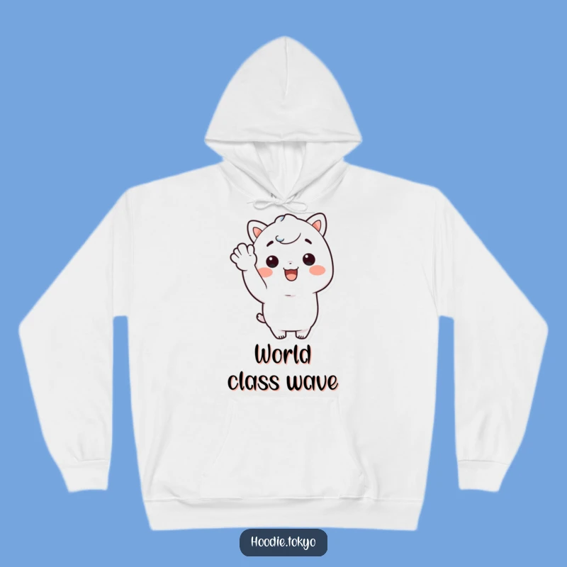 Funny Kawaii Character Hoodie: Cozy Happy Waves, Warm & Hilarious Gift