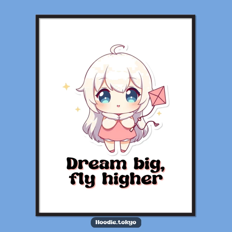 Free Printable Wall Art: Sparkling Kite Character Funny Downloadable Decor