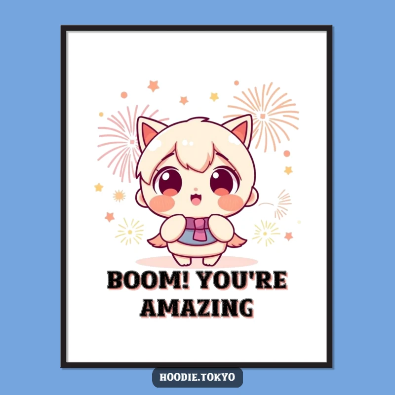 Free Printable Kawaii Fireworks Wall Art: Funny Downloadable Decor for a Celebratory Vibe