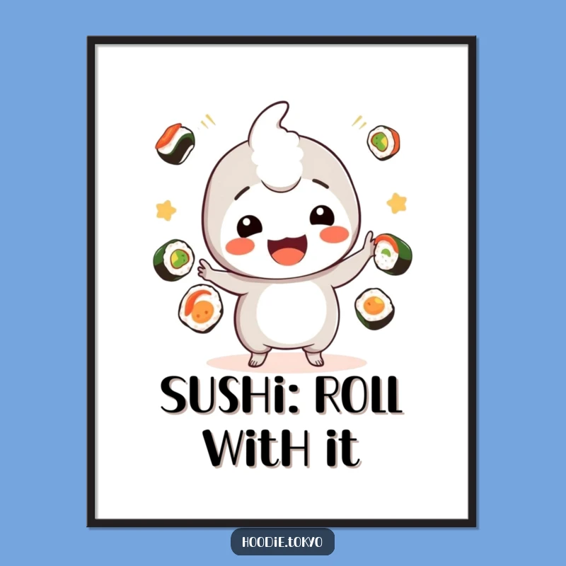Free Printable Kawaii Sushi Art: Quirky Funny Downloadable Decor